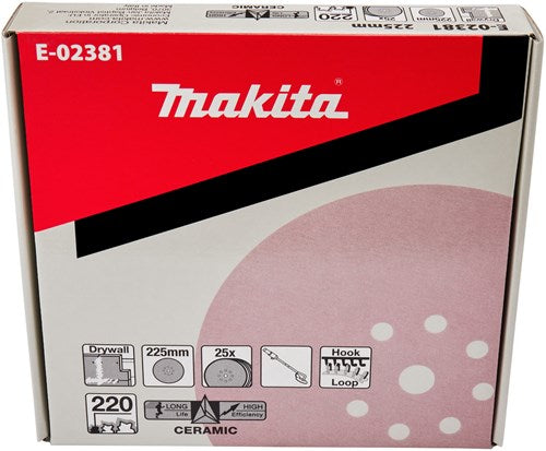 Makita accessoires e-02381 | schuurschijf | 225mm | k220 | velcro - e-02381