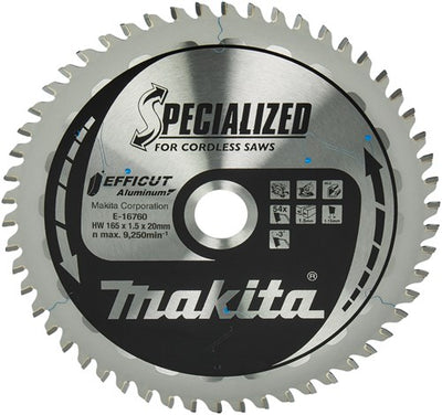 Accesorios Makita e-16760 | hoja de sierra circular y transversal | aluminio | eficiente | 165x20mm | 54t-e-16760