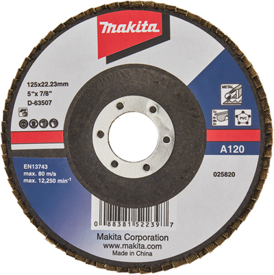 Makita accessories flap sanding disc 125mm a120 - d-63507 d-63507