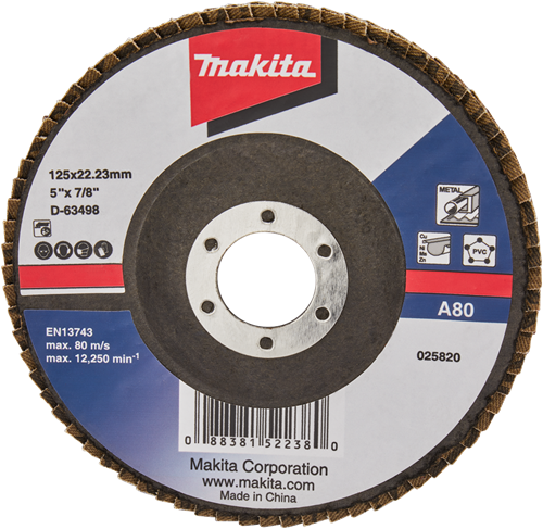Makita accessories flap sanding disc 125mm a80 - d-63498 - d-63498