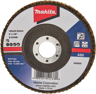 Makita accessories flap sanding disc 125mm a80 - d-63498 - d-63498