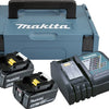Makita 197624-2 | lxt power source kit 18v in mbox (2x 5.0ah bl1850b accu + dc18rc snellader) - 197624-2