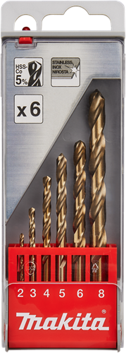 Makita accessoires metaalborenset 6-delig - d-57168 d-57168