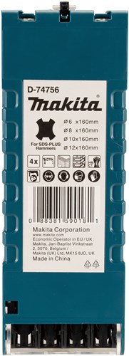 Accessori Makita set di punte per calcestruzzo P2S | sds-plus | 4 pezzi - d-74756