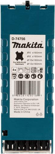 Accessori Makita set di punte per calcestruzzo P2S | sds-plus | 4 pezzi - d-74756