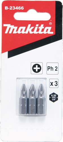 Accessori Makita punta a vite ph2x25mm 3 pezzi - b-23466