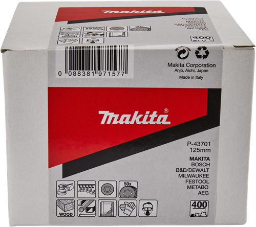 Makita accesorios disco de lijado 125mm k400 velcro rojo - p-43701 - p-43701