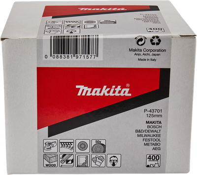 Makita accessoires schuurschijf 125mm k400 red velcro - p-43701 - p-43701