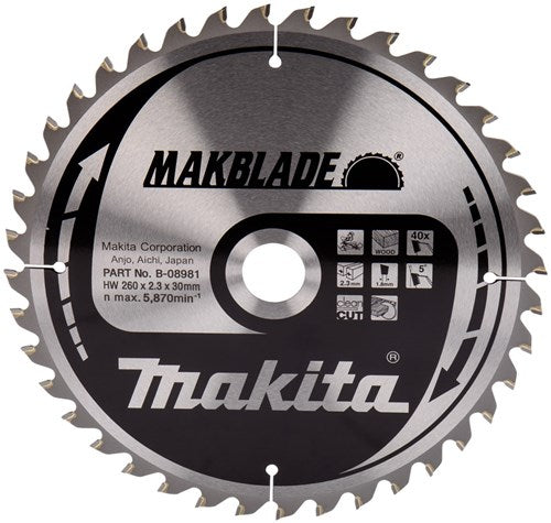 Sega accessori Makita. 260x30 40t - b-08981 - b-32770