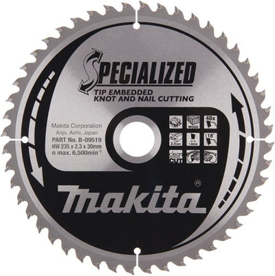 Accesorios Makita hoja de sierra circular tipo 235x30x2.3 48t 18g - b-09519