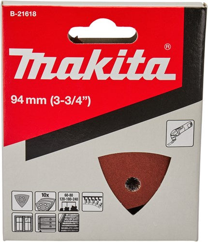 Accessori Makita foglio abrasivo k60 k80 k120 k180 k240 velcro rosso - b-21618 - b-21618