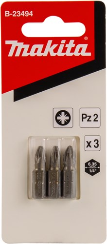 Accessori Makita punta a vite pz2x25mm 3 pezzi - b-23494