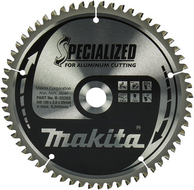 Accesorios Makita hoja de sierra transversal | aluminio | 190x20x2.0 60t -5g - b-33283