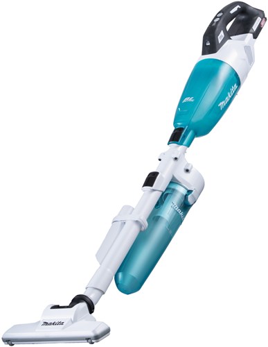 Makitacl001gz22| aspirapolvere bastone | 40 V massimo | versione bianca con capsula trasparente blu | con aspiratore a ciclone | corpo | senza batterie e caricabatterie