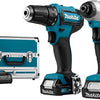 Set combinato Makita clx224sax1 - trapano avvitatore a batteria df333 + avvitatore a percussione td110 12v 2.0ah ioni di litio - clx224sax1