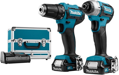 Set combinato Makita clx224sax1 - trapano avvitatore a batteria df333 + avvitatore a percussione td110 12v 2.0ah ioni di litio - clx224sax1