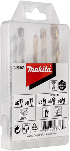 Accesorios Makita d-20769 juego de brocas 1 4 forma e - d-20769