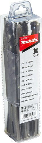 Accessori Makita set trapano e scalpello 10 pezzi - d-46361 d-46361