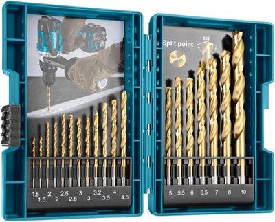 Makita accessories drill set hss-tin 19pcs - d-67527 - d-67527