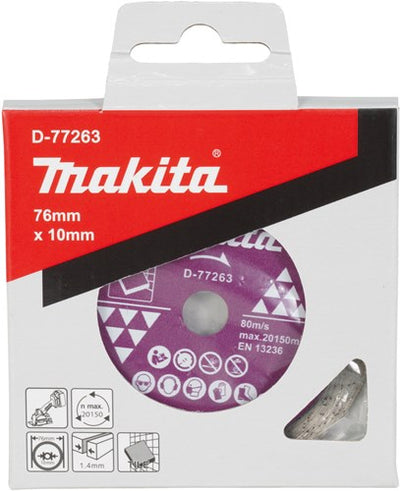 Accesorios Makita disco de diamante 76x10x1.4mm - d-77263