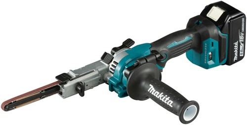 Lijadora de cinta makita dbs180rtj 18 v batería 9mm 5.0 ah (2 uds), cargador rápido, en mbox