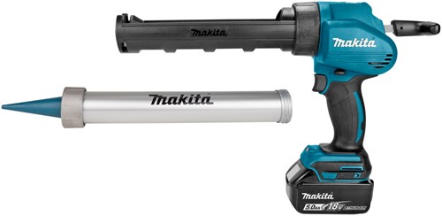 Pistola per colla e sigillante Makita dcg180rtex a batteria 18v con portacartuccia 300 ml e 600 ml