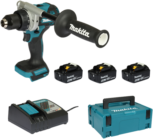 Makita ddf492rg3j trapano/avvitatore 18v | incl. 3x 6.0ah e caricabatterie rapido in mbox - ddf492rg3j