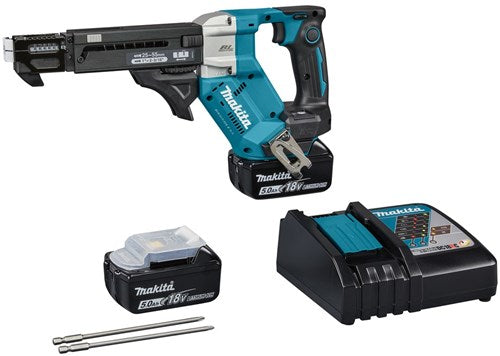 Makita dfr551rtj | 18v| macchina a vite | 25-55mm| 5,0 ah (2 pezzi) | caricabatterie veloce | nell'mbox dfr551rtj