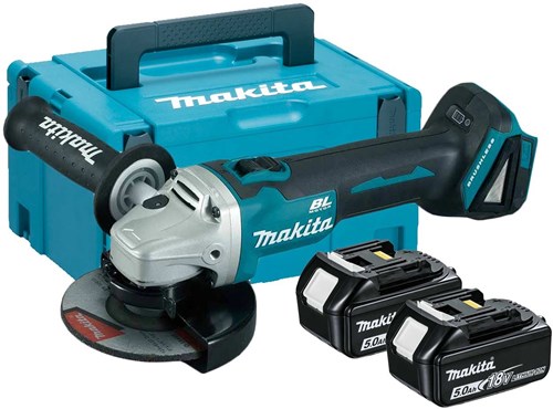 Amoladora angular a batería Makita 125mm 18v 5.0ah