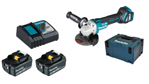 Amoladora angular Makita dga513rtj 18v 125mm | Incluye baterías y cargador en m-box.