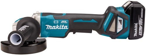 Amoladora angular a batería makita dga519rtj 125mm x-lock baterías 18v 5.0ah