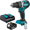 Makita dhp487sf trapano/avvitatore a percussione 18v brushless 3,0 ah batteria (1 pz), caricabatterie