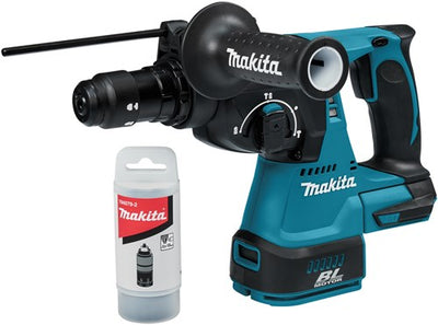 Martillo combinado Makita mr243z de 18 voltios | sds-plus | con cabezal de perforación intercambiable | sin pilas ni cargador ni estuche -MR243z