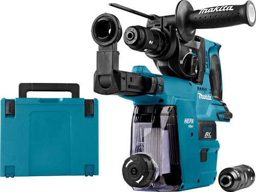 Martello combinato Makita a batteria 18v nudo con aspirazione polveri