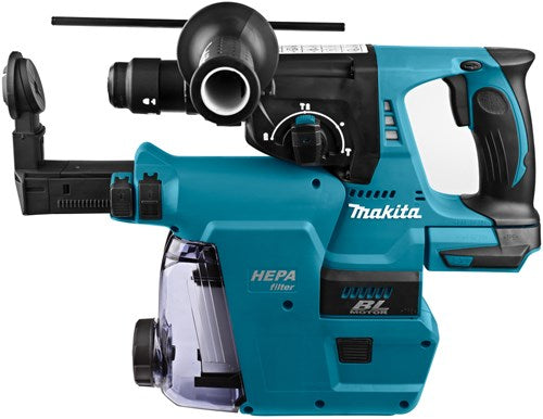 Martello combinato Makita a batteria 18v nudo con aspirazione polveri
