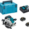Makita dhs660rtj - sierra circular 18 v 165 mm batería 5.0 ah (2 uds), cargador rápido, mbox