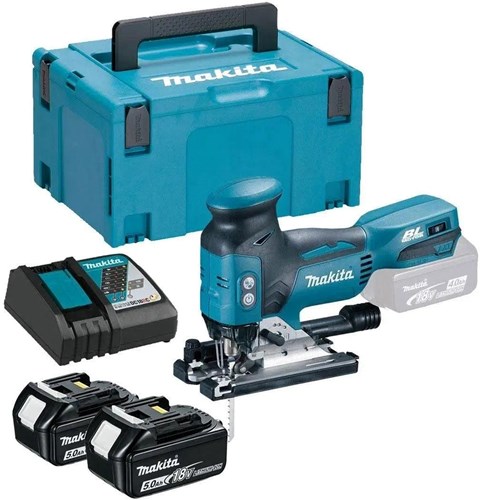 Sierra de calar inalámbrica Makita djv181rtj con mango en T | 18v 5.0ah-djv181rtj