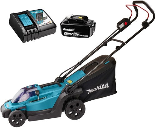 Rasaerba a batteria Makita dlm330rt lxt 18 v | 33 cm| Batteria da 5,0 Ah + caricabatterie rapido | nella scatola