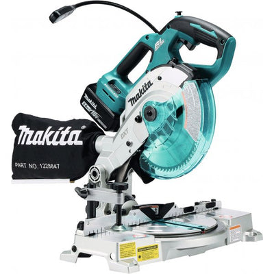 Troncatrice a batteria Makita dls600rte 18v 5.0ah ioni di litio 165 mm