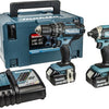 Makita dlx2131jx trapano a percussione a batteria 18v dhp482 + set combinato avvitatore a percussione dtd152 (batteria 2x 3.0ah) in mbox