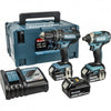 Makita dlx2131jx1 trapano a percussione a batteria 18v dhp482 + set combinato avvitatore a percussione dtd152 (batteria 3x 3.0ah) in mbox
