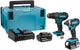 Set combinato Makita dlx2131tj 18v trapano a percussione a batteria dhp482 + avvitatore a percussione dtd152 (batteria 2x 5.0ah) in mbox