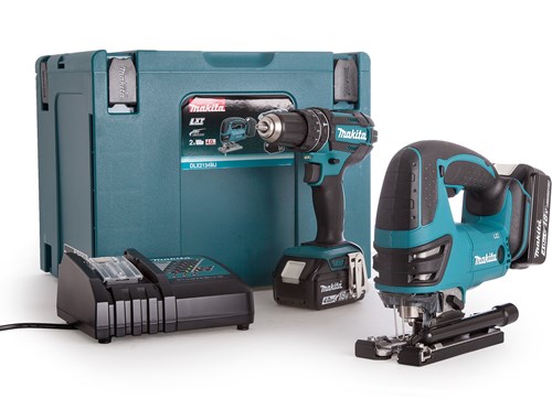 Makita dlx2134tj | trapano a percussione a batteria dhp482 + seghetto alternativo a batteria djv180 | Ioni di litio 18v 5.0ah