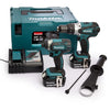 Set combinato Makita dlx2145tj | trapano a percussione a batteria dhp458 + avvitatore a percussione a batteria dtd152 | Ioni di litio 18v 5.0ah