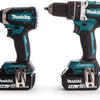 Makita dlx2180tj - trapano a percussione a batteria dhp484 + avvitatore a percussione a batteria dtd153 18v 5.0ah li-ion