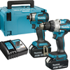 Makita dlx2528tj combo pack 18v trapano a percussione dhp489 + avvitatore a percussione dtd173z batteria da 5,0 ah (2 pz), in mbox