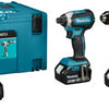 Set combinato Makita dlx2545tj 18v trapano/avvitatore ddf492 + avvitatore a percussione dtd153 (2x 5.0ah e caricabatterie) in mbox - dlx2545tj