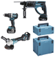 Makita DLX3093TJ 18V LXT set 3 pezzi: smerigliatrice angolare DGA513 + trapano a percussione DHP484 + trapano a percussione MR202 con 3 batterie da 5,0 Ah - DLX3093TJ