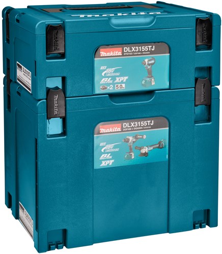 Makita dlx3155tj | set combinato | 18v| foratura, avvitatura (a percussione) e rettifica | impostare | 5,0 ah | in mbox-dlx3155tj