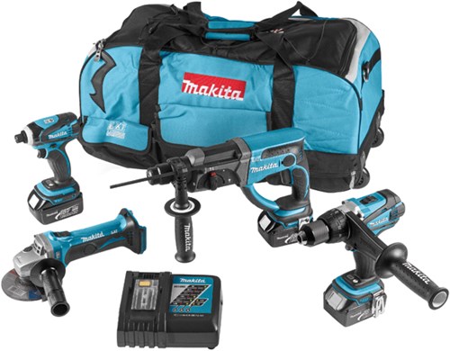 Juego básico Makita dlx4017 con 4 máquinas de iones de litio de 18v | 3 baterías - dlx4017